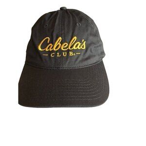 Cabelas Club Adjustable Baseball Cap Gray & Yellow Embroidered Logo One Size Fit